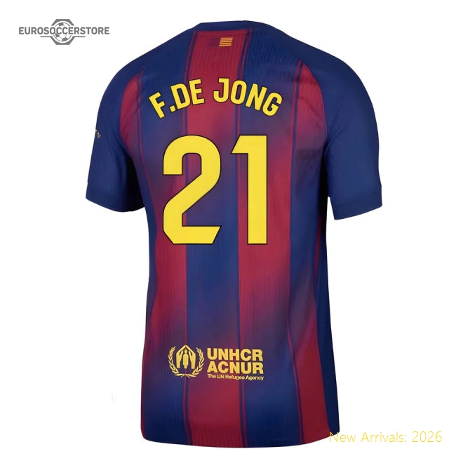 2025-2026 Barcelona Authentic Home Shirt (F.De Jong 21)-Football Jersey Hub