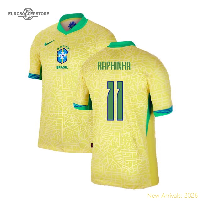 2024-2025 Brazil Home Shirt (Raphinha 11)-Football Jersey Hub