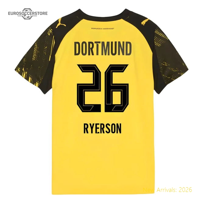2025-2026 Borussia Dortmund Home Shirt (Kids) (Ryerson 26)-Football Jersey Hub