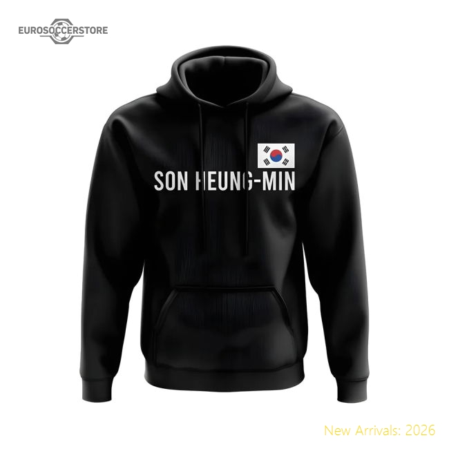 Son Heung Min South Korea Name Hoody (Black)-Football Jersey Hub