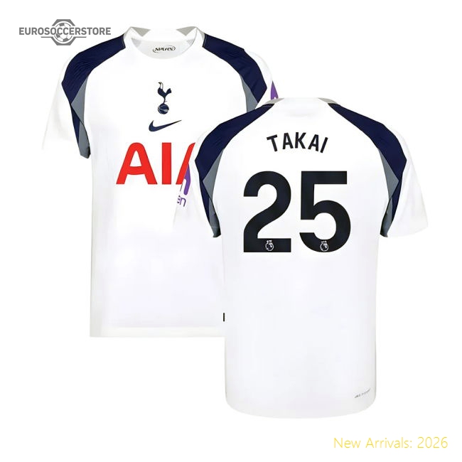 2025-2026 Tottenham Hotspur Authentic Home Shirt (Takai 25)-Football Jersey Hub