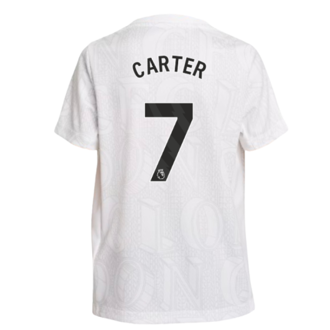 2025-2026 Chelsea Pre-Match Shirt (White) - Kids (Carter 7)-Football Jersey Hub