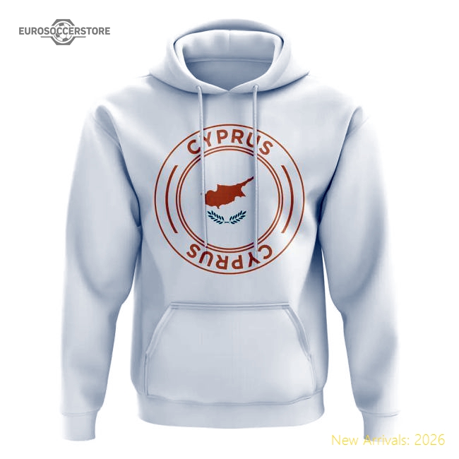 Cyprus Football Badge Hoodie (White)-Football Jersey Hub
