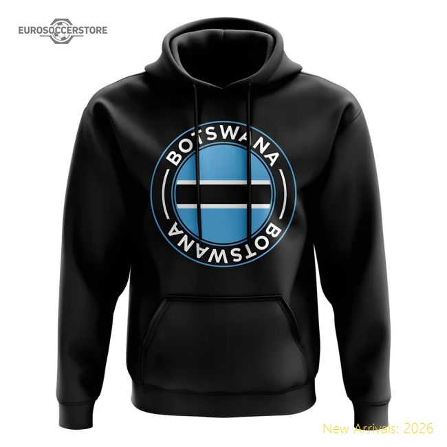 Botswana Football Badge Hoodie (Black)-Football Jersey Hub