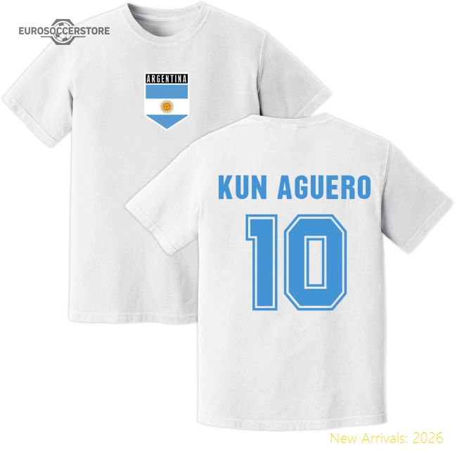 Aguero Argentina Training Jersey (White)-Football Jersey Hub