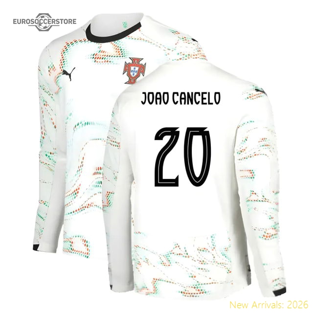 2025-2026 Portugal Long Sleeve Away Shirt (Joao Cancelo 20)-Football Jersey Hub