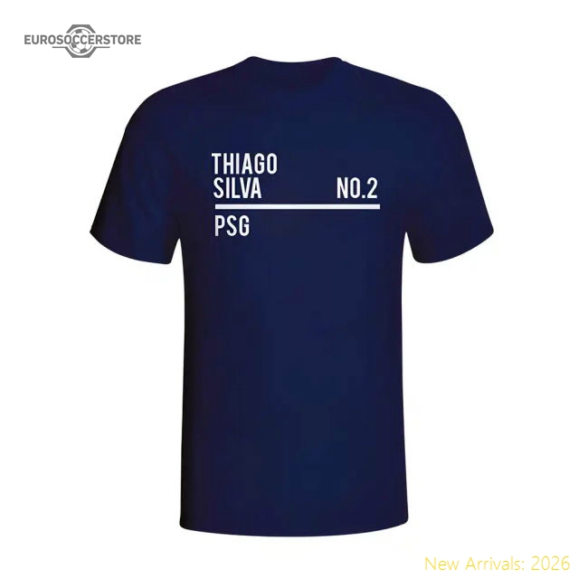 Thiago Silva Psg Squad T-shirt (navy) - Kids-Football Jersey Hub
