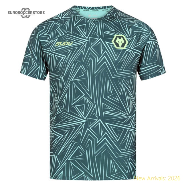 2025-2026 Wolves Away Pre-Match Shirt (Dark Green) (Your Name)-Football Jersey Hub