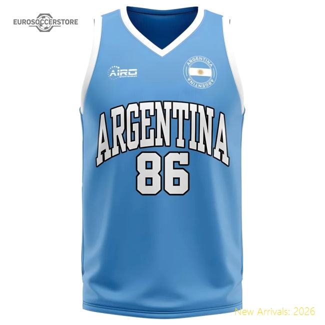 Argentina Home Concept Basketball Shirt - Womens-Football Jersey Hub
