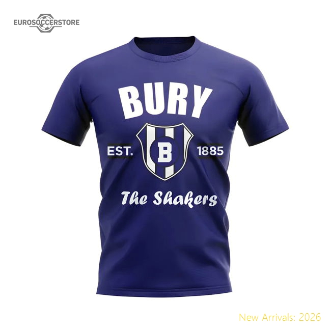 Bury Established Football T-Shirt (Navy)-Football Jersey Hub