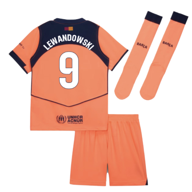2025-2026 Barcelona Third Mini Kit (Lewandowski 9)-Football Jersey Hub