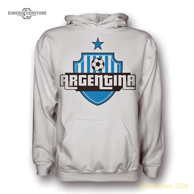 Argentina Country Logo Hoody (white)-Football Jersey Hub