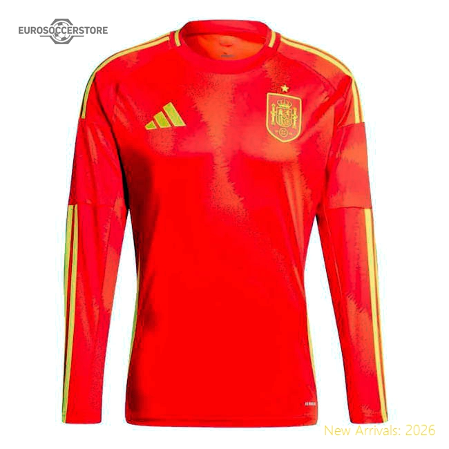 2024-2025 Spain Long Sleeve Home Shirt-Football Jersey Hub