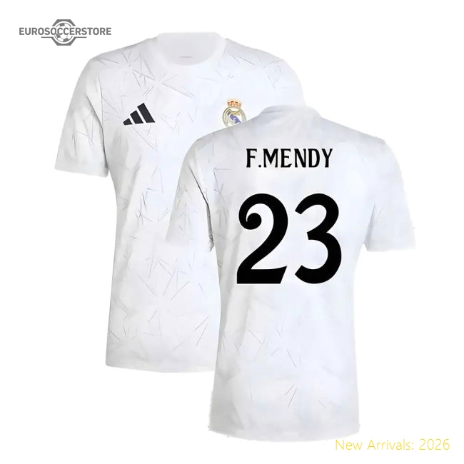 2024-2025 Real Madrid Pre-Match Shirt (White) (F.Mendy 23)-Football Jersey Hub