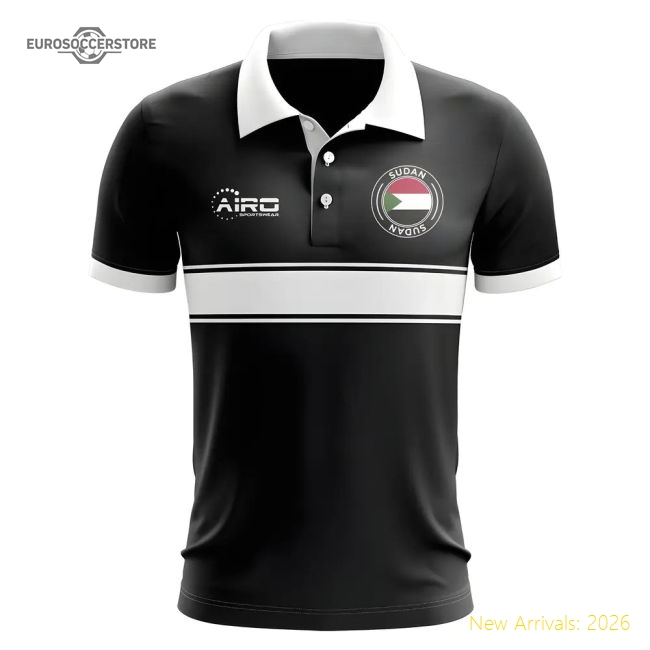 Sudan Concept Stripe Polo Shirt (Black)-Football Jersey Hub