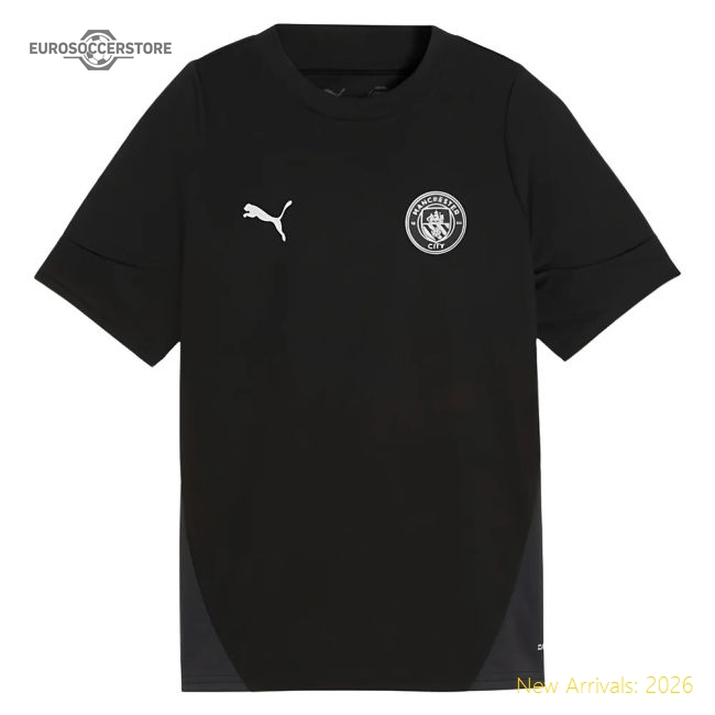 2025-2026 Man City Training Jersey (Black) - Kids (Haaland 9)-Football Jersey Hub