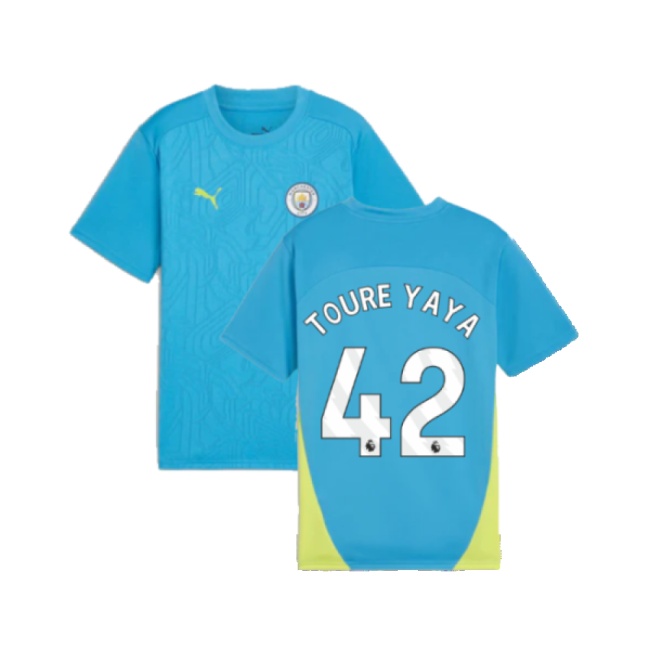 2024-2025 Man City Training Shirt (Magic Blue) - Kids (Toure Yaya 42)-Football Jersey Hub