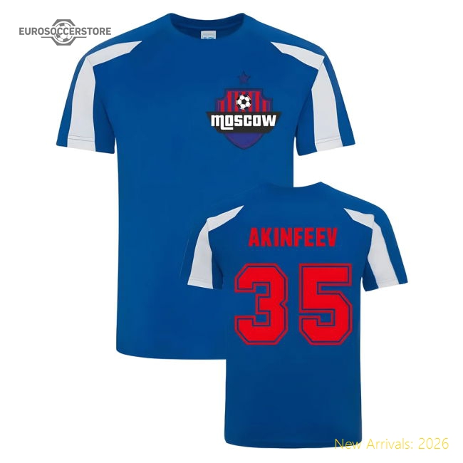 Igor Akinfeev CSKA Moscow Sports Training Jersey (Blue)-Football Jersey Hub