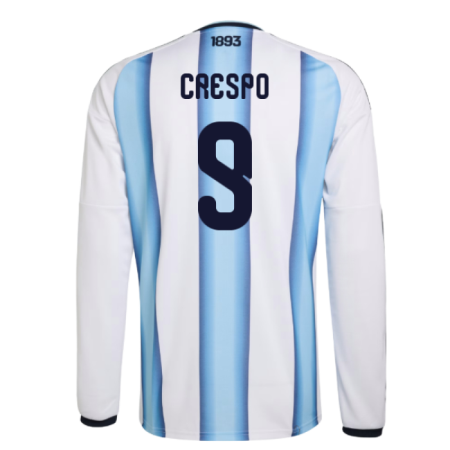 2026-2027 Argentina Long Sleeve Home Shirt (Crespo 9)-Football Jersey Hub