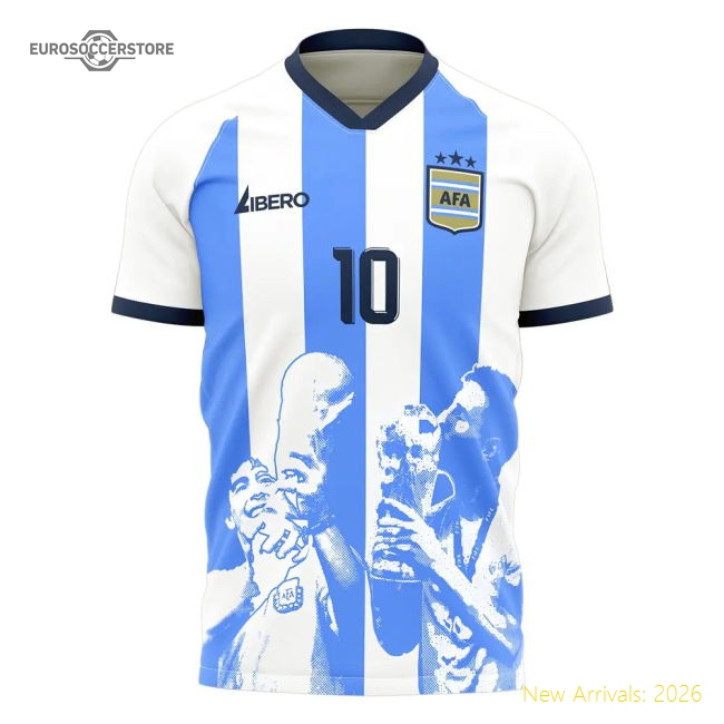 Messi x Maradona Argentina World Cup Tribute Shirt (MARADONA 10)-Football Jersey Hub