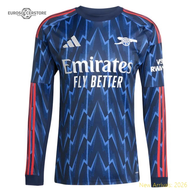 2025-2026 Arsenal Long Sleeve Away Shirt-Football Jersey Hub