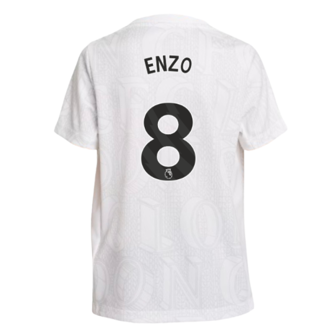 2025-2026 Chelsea Pre-Match Shirt (White) - Kids (Enzo 8)-Football Jersey Hub