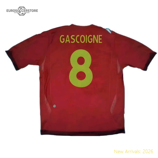 England 2006-08 Away Shirt (XLB 158cm) (Excellent) (GASCOIGNE 8)-Football Jersey Hub