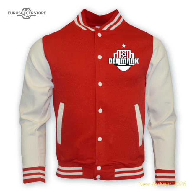 Denmark College Baseball Jacket (red) - Kids-Football Jersey Hub
