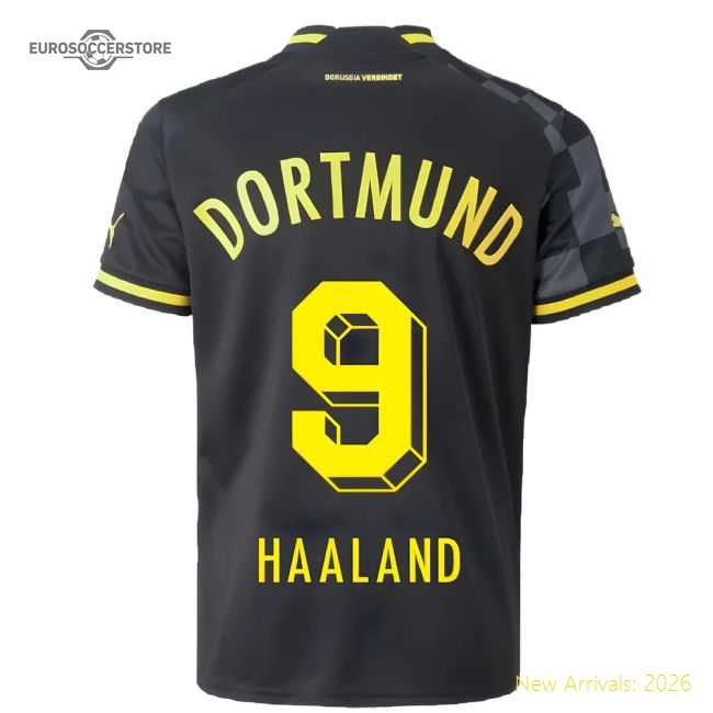 2022-2023 Borussia Dortmund Away Shirt (Kids) (HAALAND 9)-Football Jersey Hub