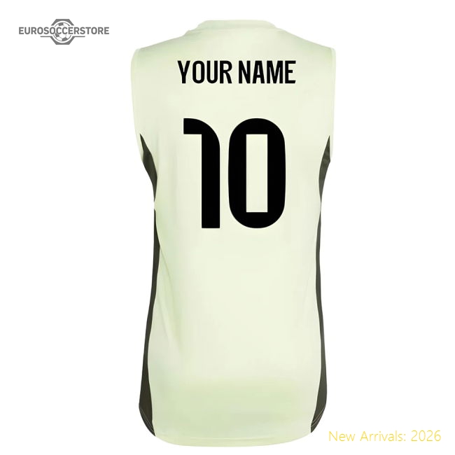 2025-2026 Real Madrid Sleeveless Training Jersey (Almost Lime) (Your Name)-Football Jersey Hub