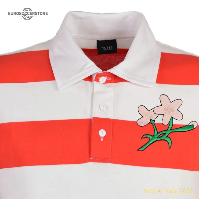 Japan Rugby Polo Shirt - Red/White Stripe-Football Jersey Hub