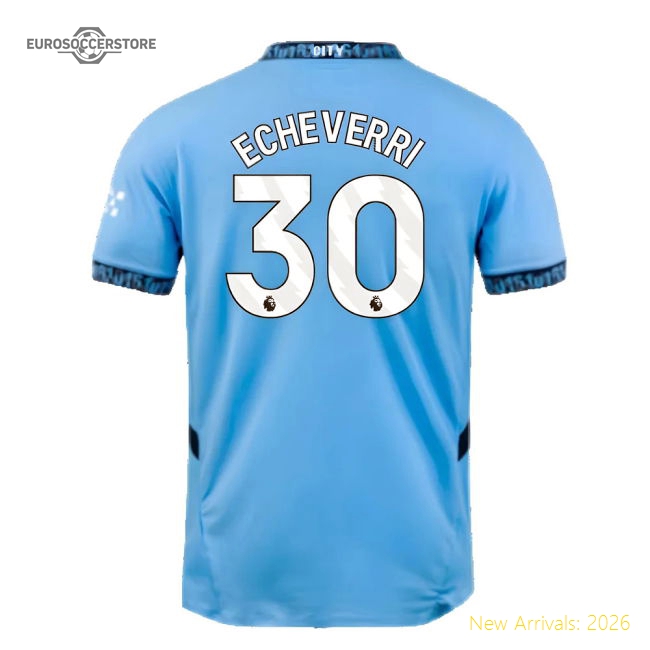 2024-2025 Man City Home Authentic Shirt with packaging (Echeverri 30)-Football Jersey Hub