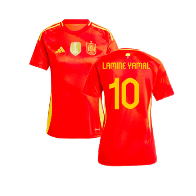 2024-2025 Spain Home Shirt (Ladies) (Lamine Yamal 10)-Football Jersey Hub