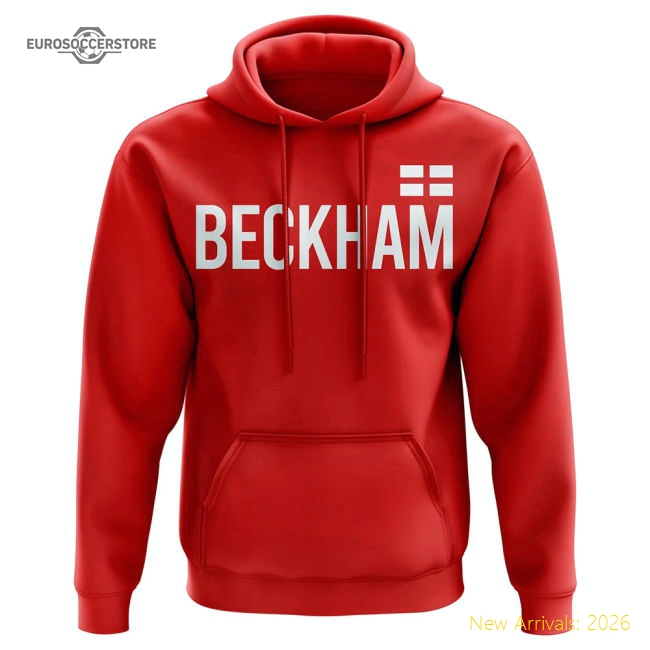 David Beckham England Name Hoody (Red)-Football Jersey Hub
