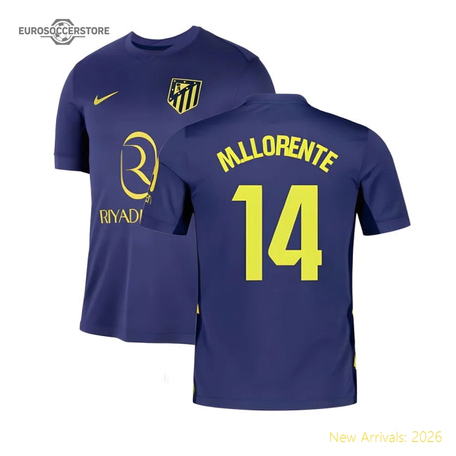 2025-2026 Atletico Madrid Away Shirt (M.Llorente 14)-Football Jersey Hub