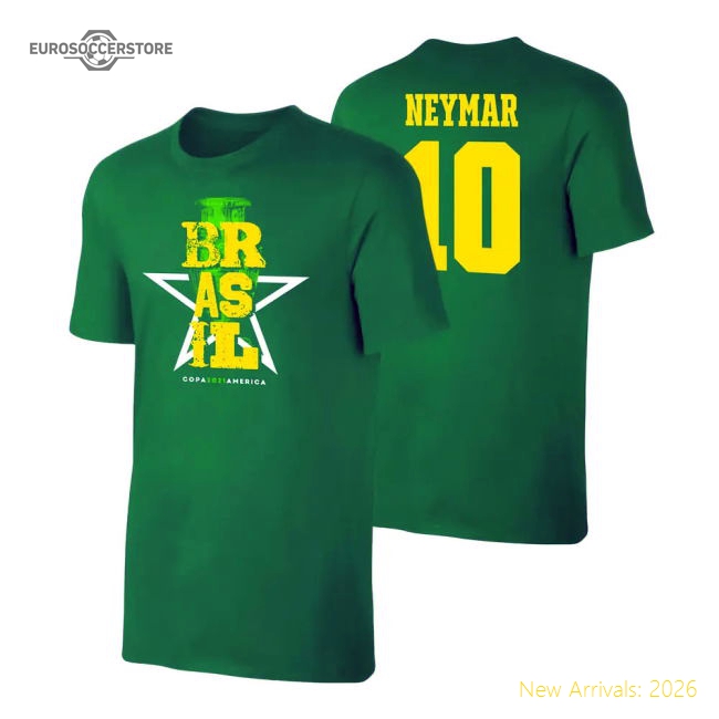 Brazil Qualifiers T-Shirt (Neymar 10) Green-Football Jersey Hub