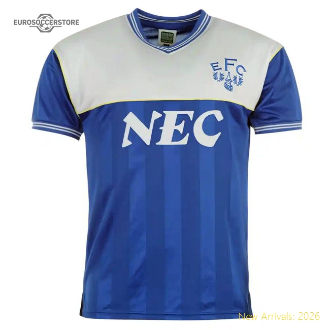 Score Draw Everton 1986 Home Shirt (Your Name)-Football Jersey Hub