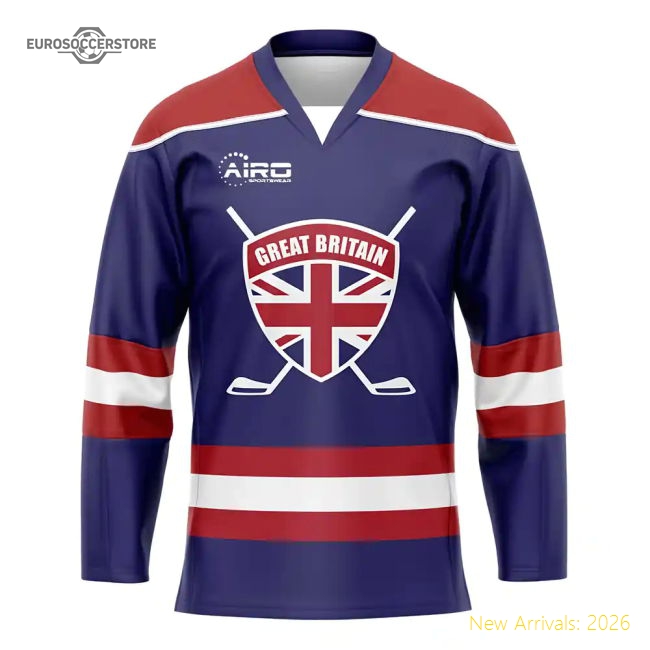 Great Britain Home Ice Hockey Shirt-Football Jersey Hub