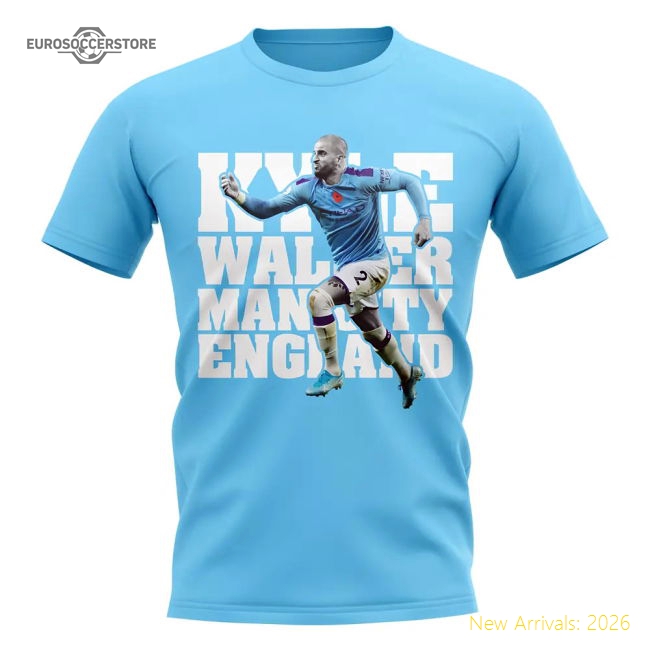 Kyle Walker Manchester City Player T-Shirt (Sky)-Football Jersey Hub