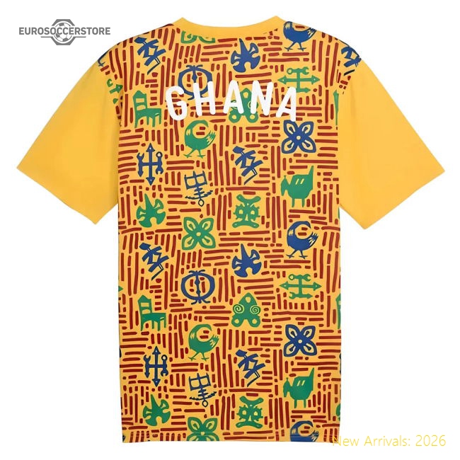 2024-2025 Ghana Pre-Match SS Jersey (Yellow)-Football Jersey Hub