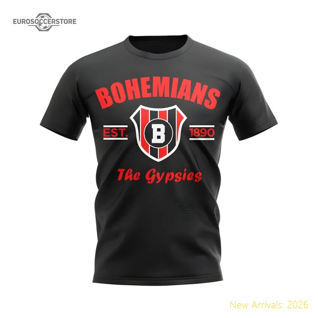 Bohemians Established Football T-Shirt (Black)-Football Jersey Hub