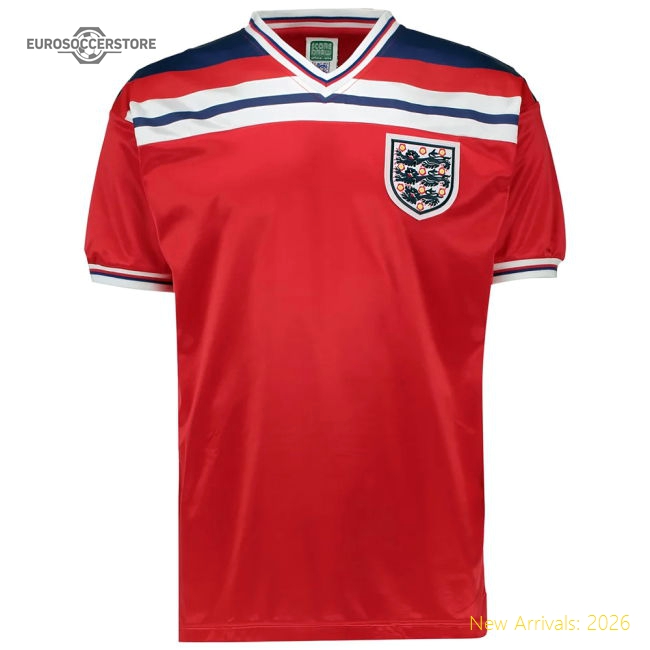 Score Draw England World Cup 1982 Away Shirt (Robson 16)-Football Jersey Hub