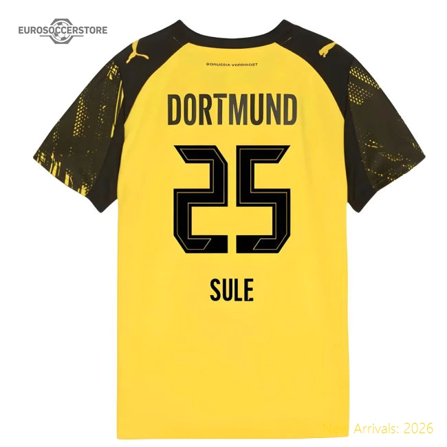 2025-2026 Borussia Dortmund Home Shirt (Kids) (Sule 25)-Football Jersey Hub