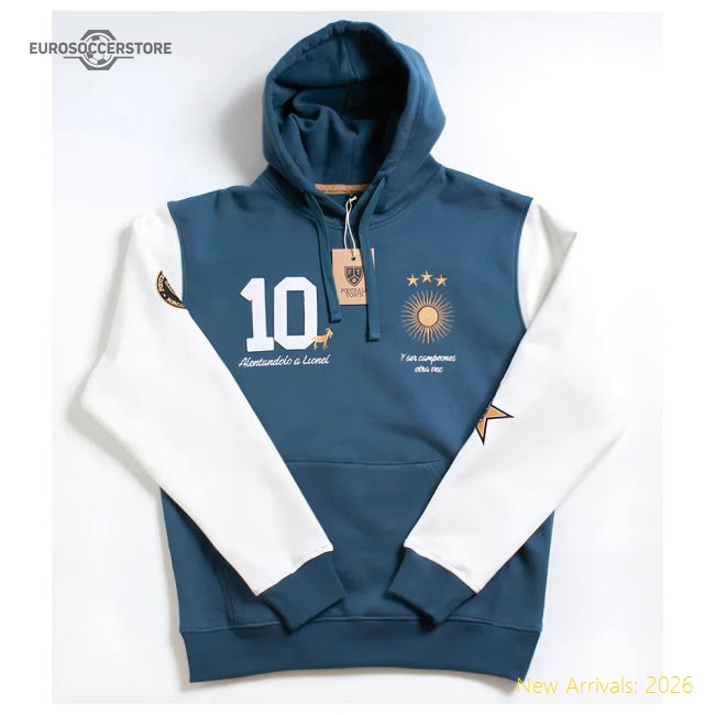 Argentina Messi Hoodie El Sol GOAT Blue-Football Jersey Hub