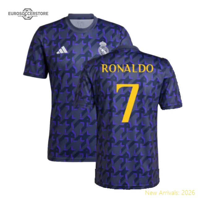 2023-2024 Real Madrid Pre-Match Shirt (Shadow Navy) (Ronaldo 7)-Football Jersey Hub