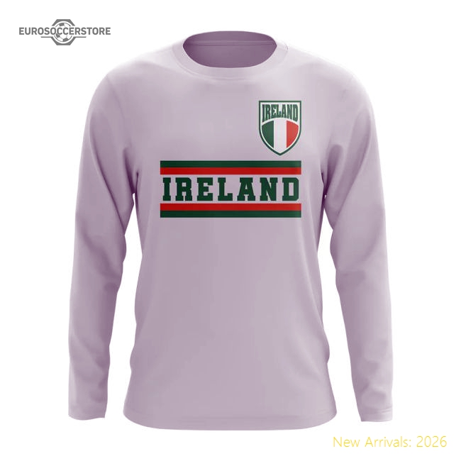 Ireland Core Football Country Long Sleeve T-Shirt (White)-Football Jersey Hub