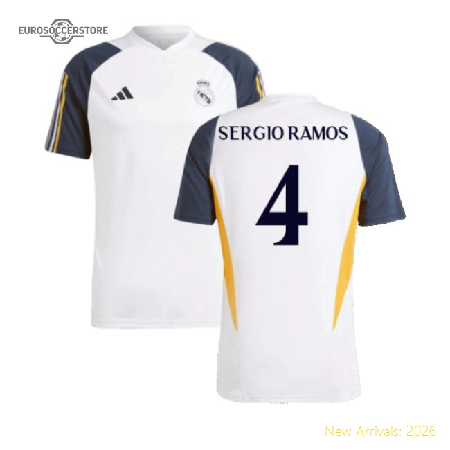 2023-2024 Real Madrid Training Shirt (White) (Sergio Ramos 4)-Football Jersey Hub