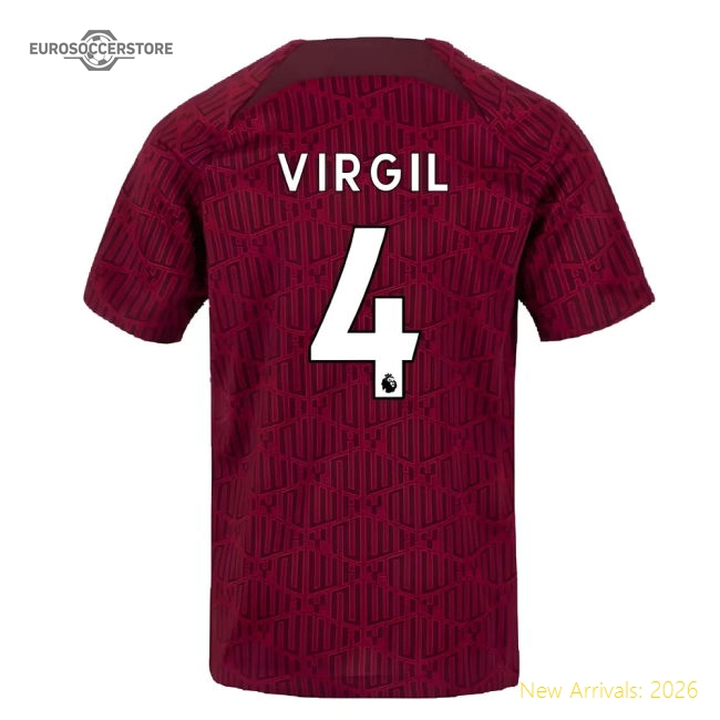 2022-2023 Liverpool Pre-Match Training Shirt (Red) - Kids (VIRGIL 4)-Football Jersey Hub