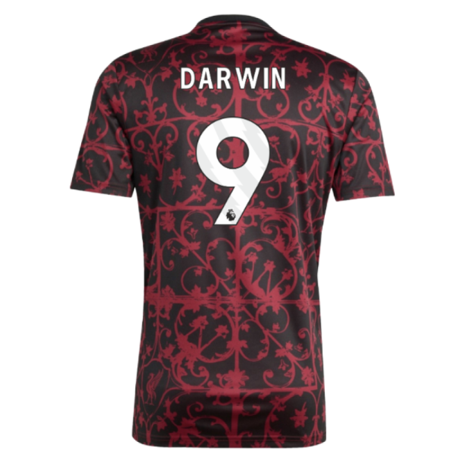 2025-2026 Liverpool Pre-Match Shirt (Black) (Darwin 9)-Football Jersey Hub