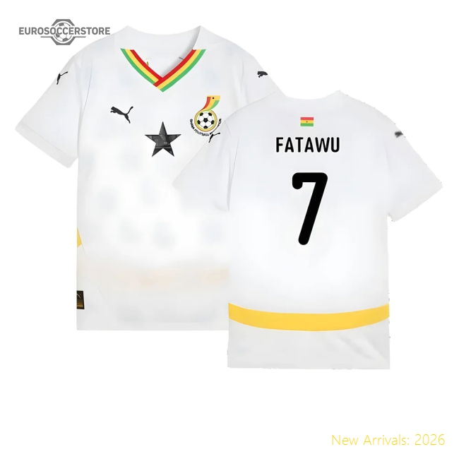 2024-2025 Ghana Home Shirt (Kids) (Fatawu 7)-Football Jersey Hub